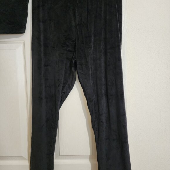 Victoria Secret Black Velour Set Top-L Pants-XL NWT - Picture 4 of 8